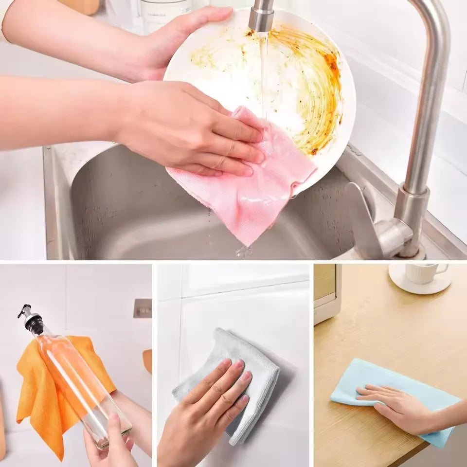 Reusable Microfiber Towel Roll – 20 Sheets Kitchen Dish Cloth