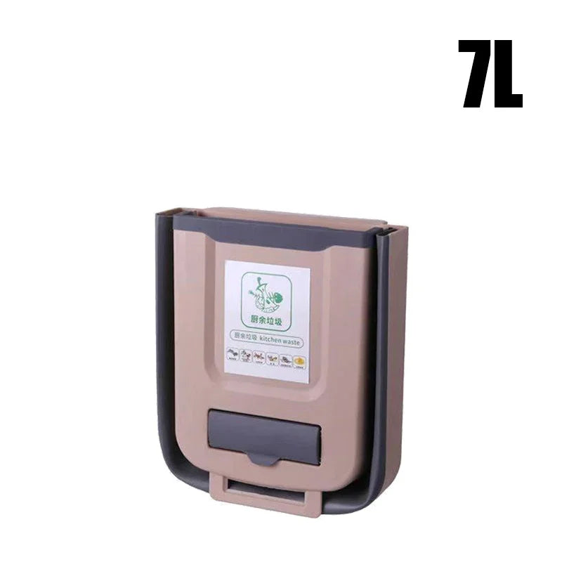 7L/10L Collapsible Wall Mounted Trash Can – Hanging for Kitchen