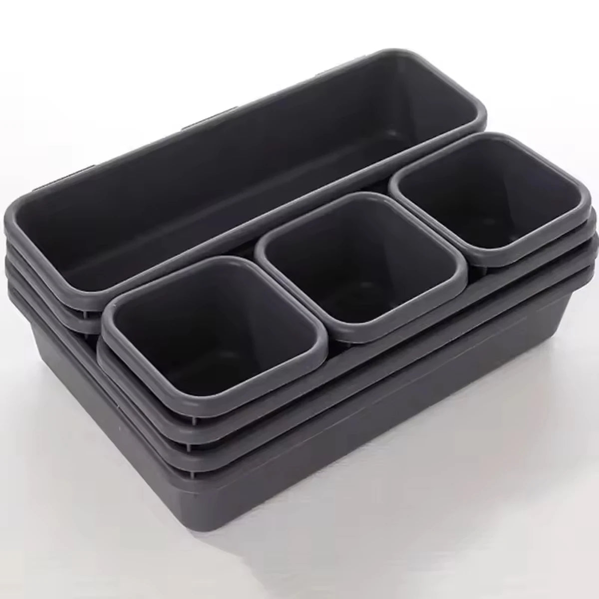 8pc Adjustable Drawer Organizer – Makeup & Kitchen Divider Tray Set
