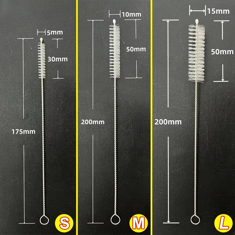 Straw Cleaning Brush Kit – Nylon & Steel Long Brushes for Bottles