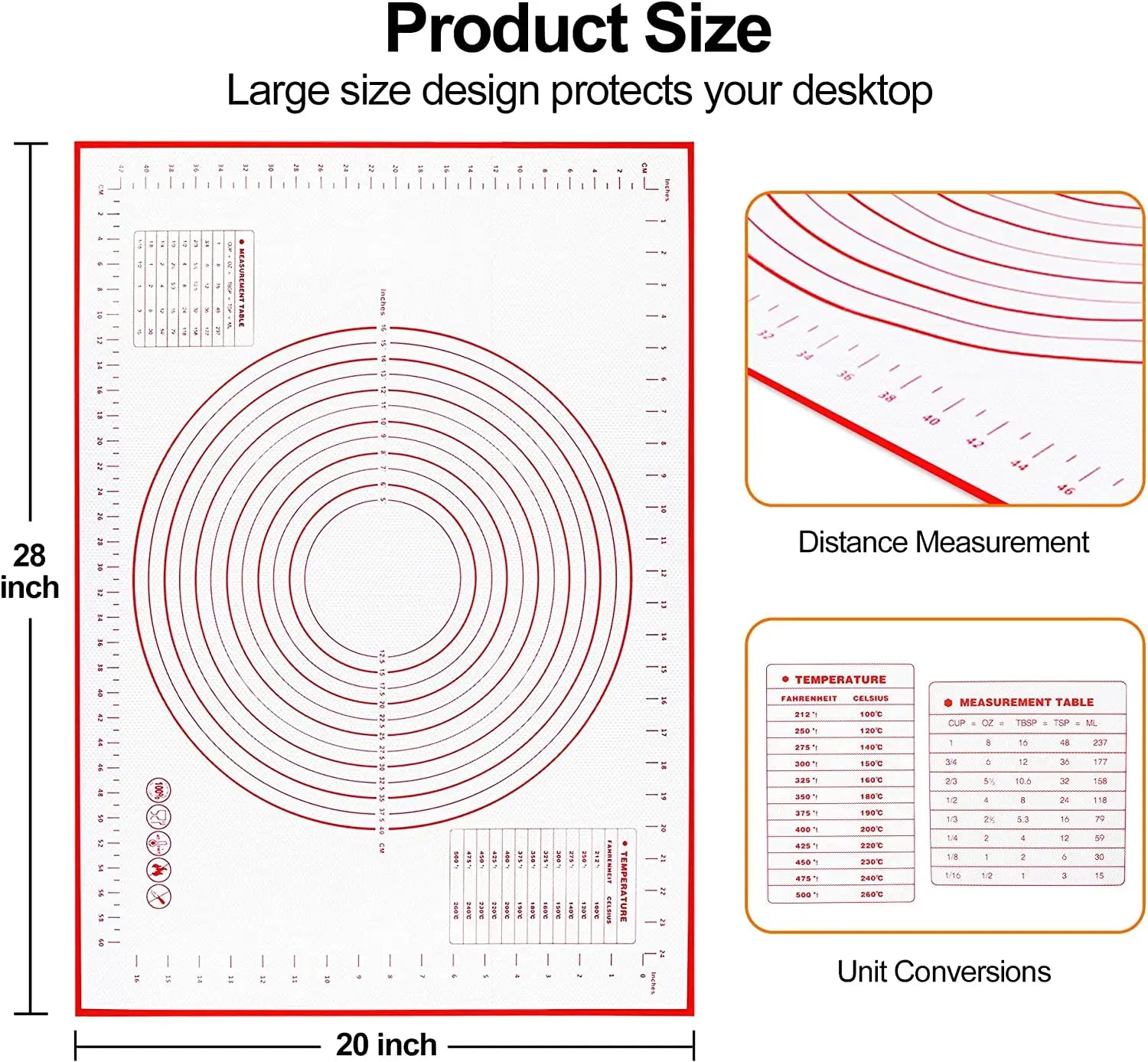 Silicone Baking Mat – Non-Stick Kneading Pad for Dough & Pizza