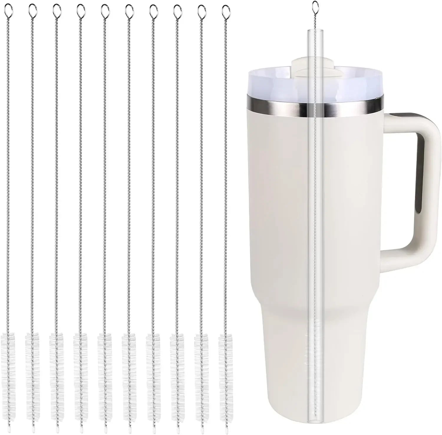 Straw Cleaning Brush Kit – Nylon & Steel Long Brushes for Bottles