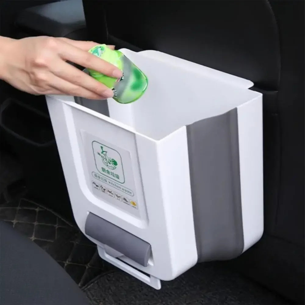 7L/10L Collapsible Wall Mounted Trash Can – Hanging for Kitchen