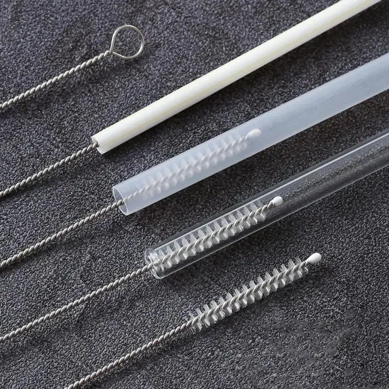Straw Cleaning Brush Kit – Nylon & Steel Long Brushes for Bottles