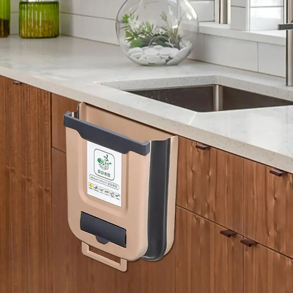 7L/10L Collapsible Wall Mounted Trash Can – Hanging for Kitchen