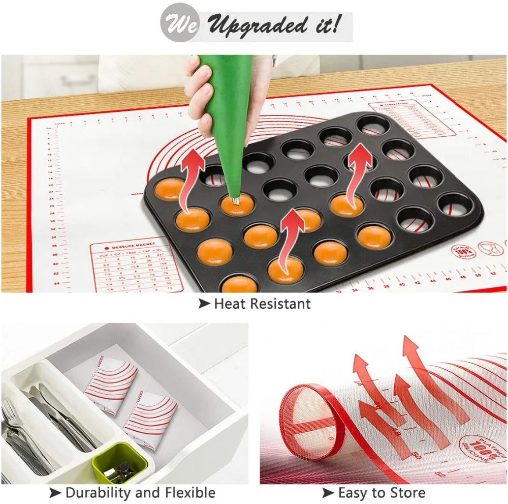 Silicone Baking Mat – Non-Stick Kneading Pad for Dough & Pizza