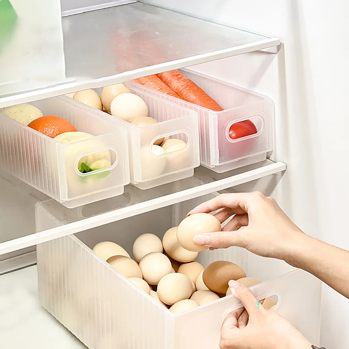 WORTHBUY Folding Fridge Organizer – Pull-Out Fruit & Veggie Box