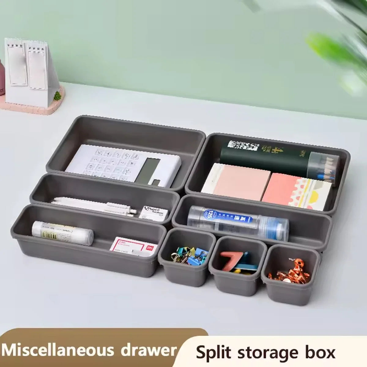 8pc Adjustable Drawer Organizer – Makeup & Kitchen Divider Tray Set