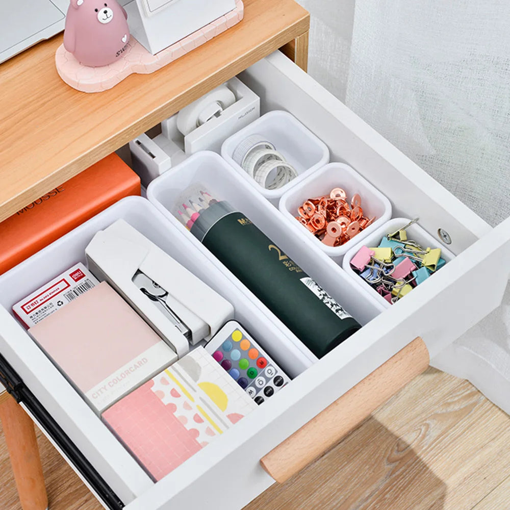 8pc Adjustable Drawer Organizer – Makeup & Kitchen Divider Tray Set