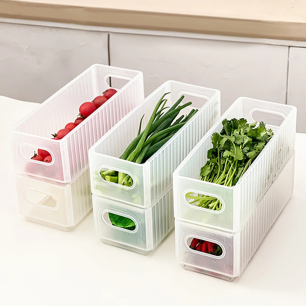 WORTHBUY Folding Fridge Organizer – Pull-Out Fruit & Veggie Box