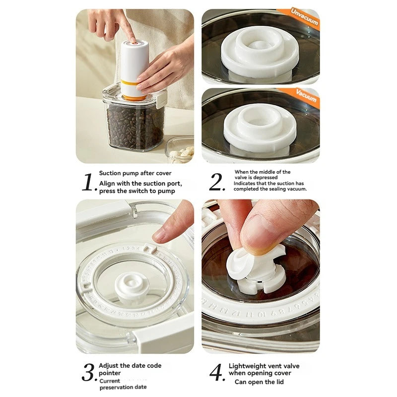 Electric Vacuum Sealed Container – Moisture-Proof Coffee & Rice Jar