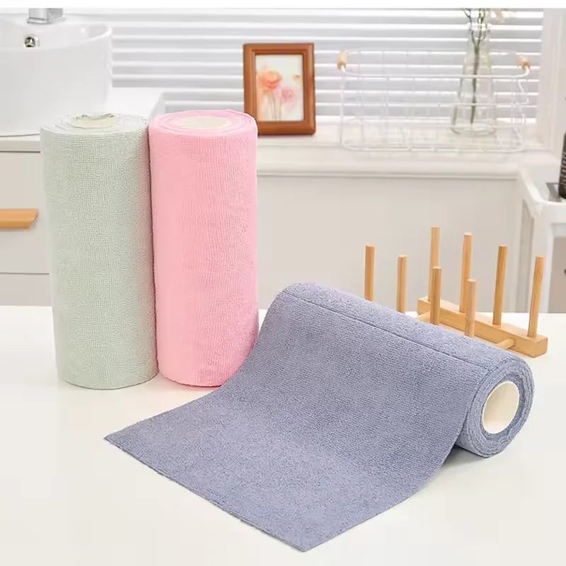Reusable Microfiber Towel Roll – 20 Sheets Kitchen Dish Cloth