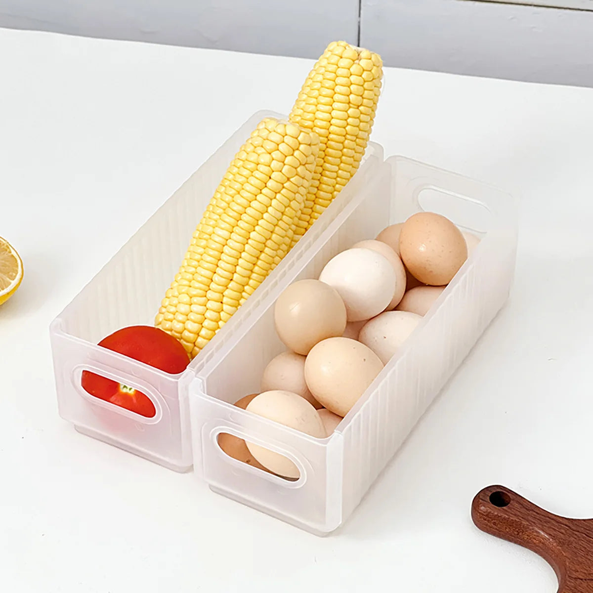 WORTHBUY Folding Fridge Organizer – Pull-Out Fruit & Veggie Box