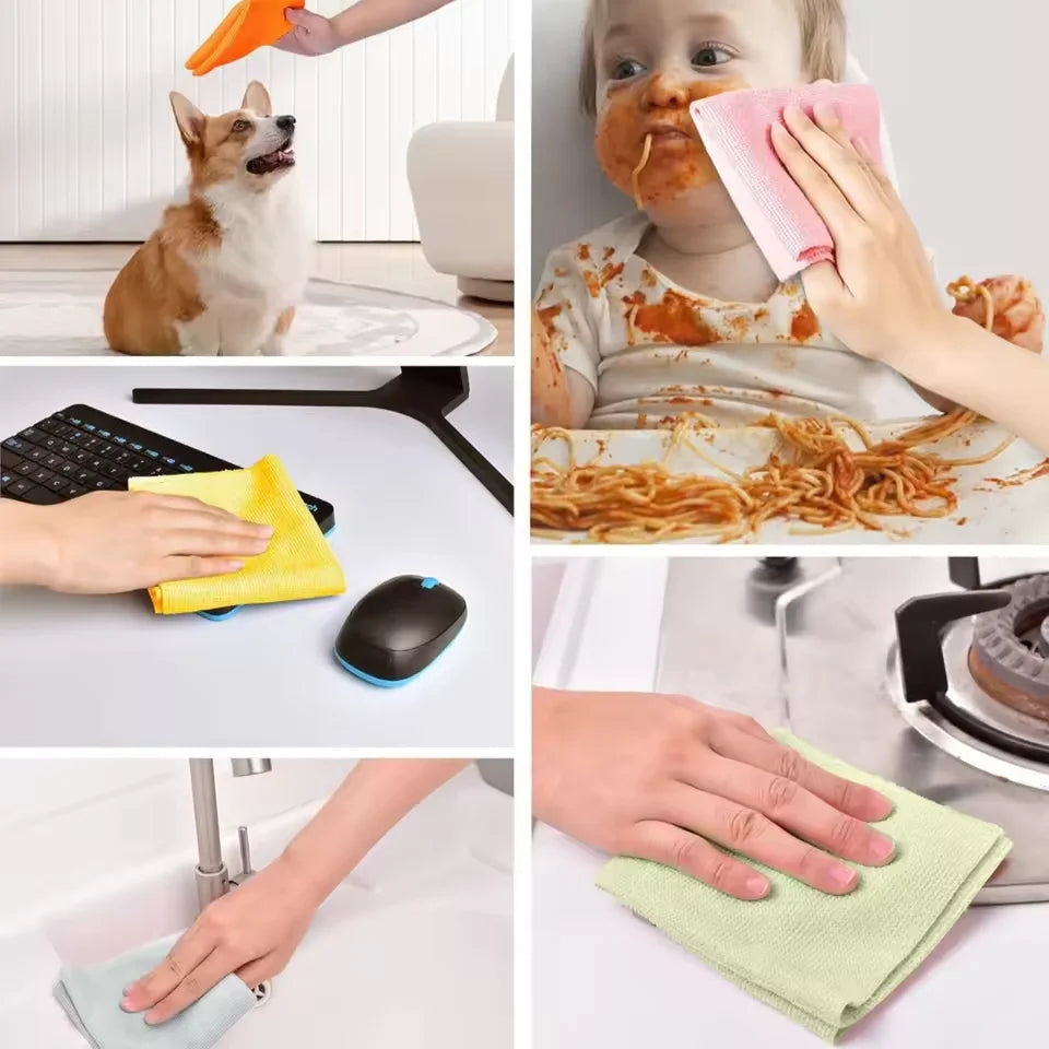 Reusable Microfiber Towel Roll – 20 Sheets Kitchen Dish Cloth