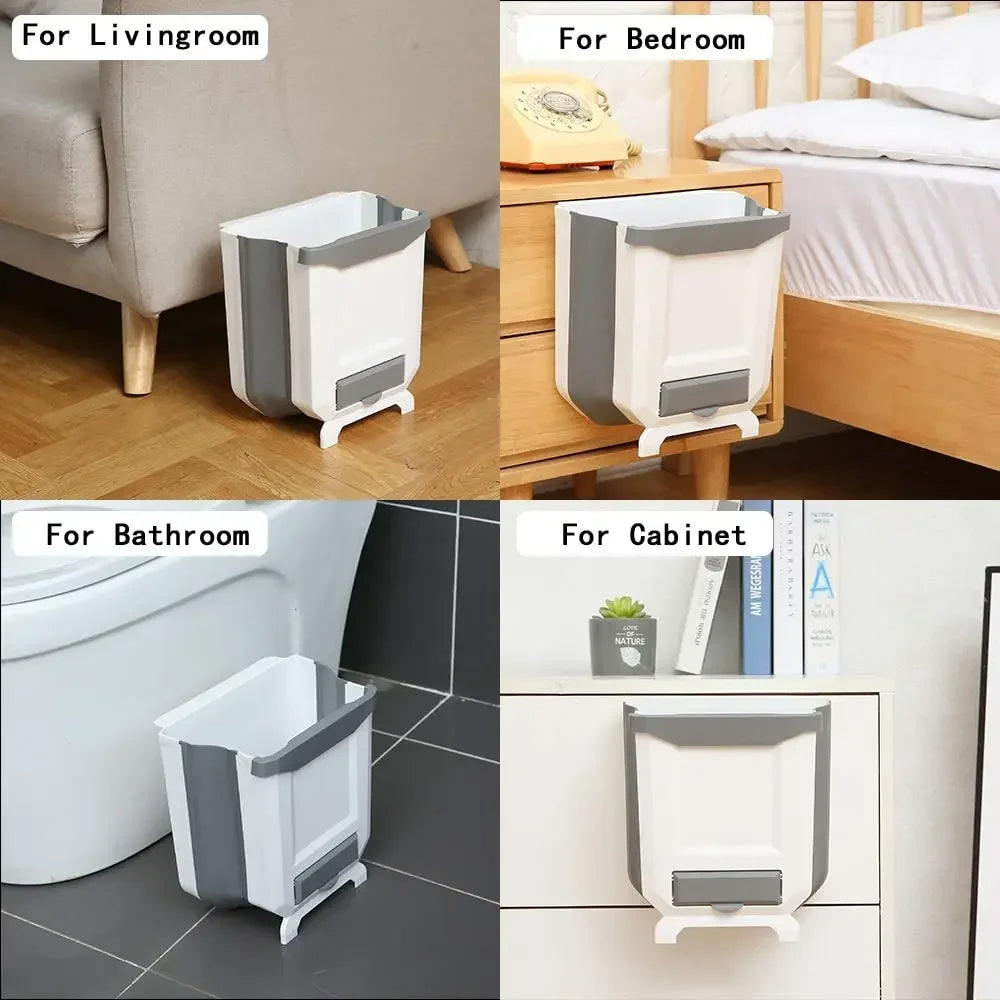 7L/10L Collapsible Wall Mounted Trash Can – Hanging for Kitchen