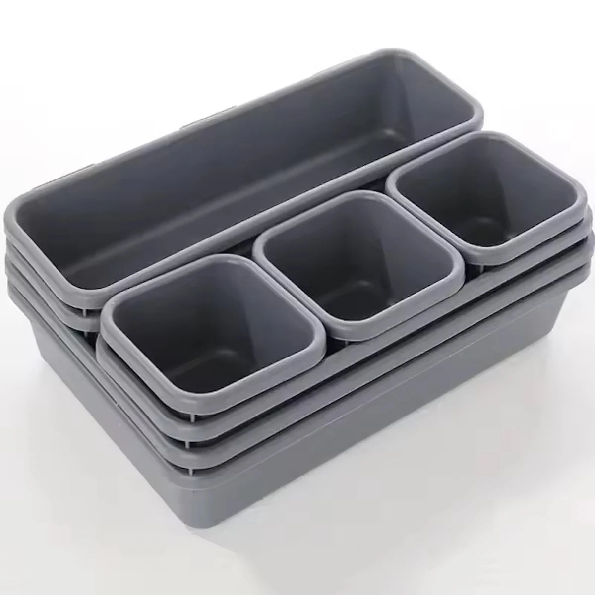 8pc Adjustable Drawer Organizer – Makeup & Kitchen Divider Tray Set