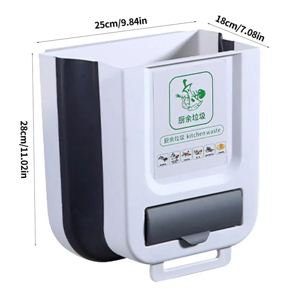 7L/10L Collapsible Wall Mounted Trash Can – Hanging for Kitchen