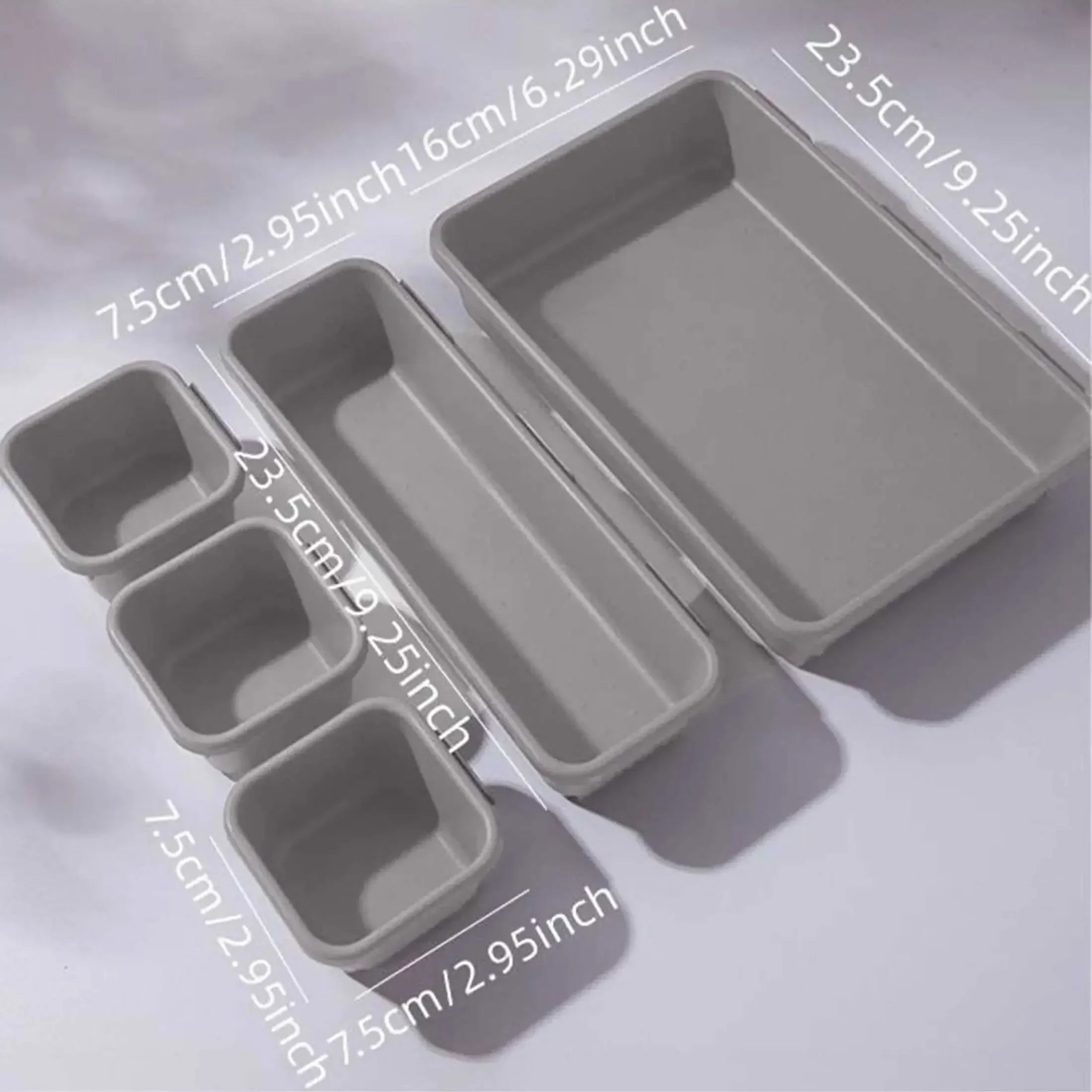8pc Adjustable Drawer Organizer – Makeup & Kitchen Divider Tray Set