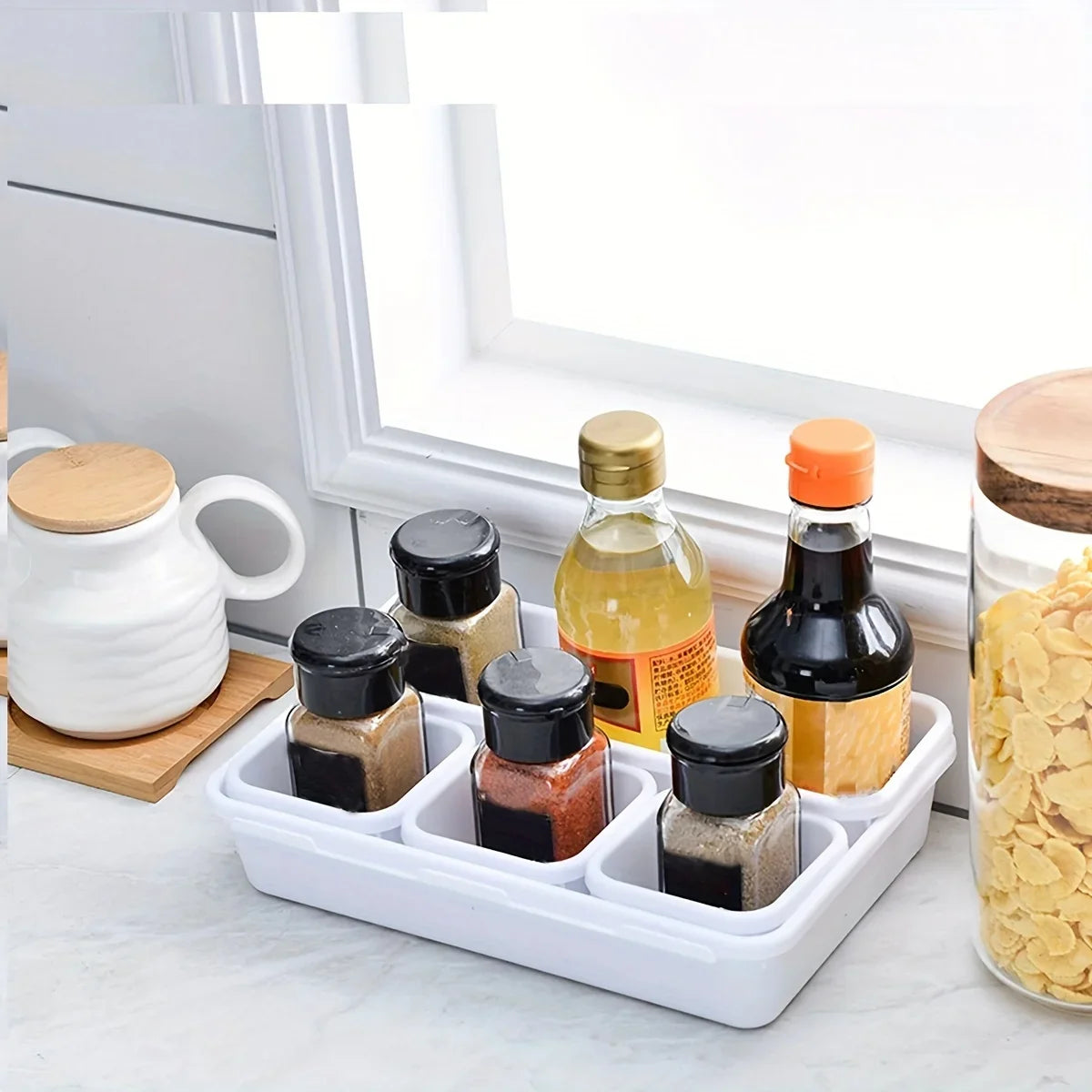 8pc Adjustable Drawer Organizer – Makeup & Kitchen Divider Tray Set