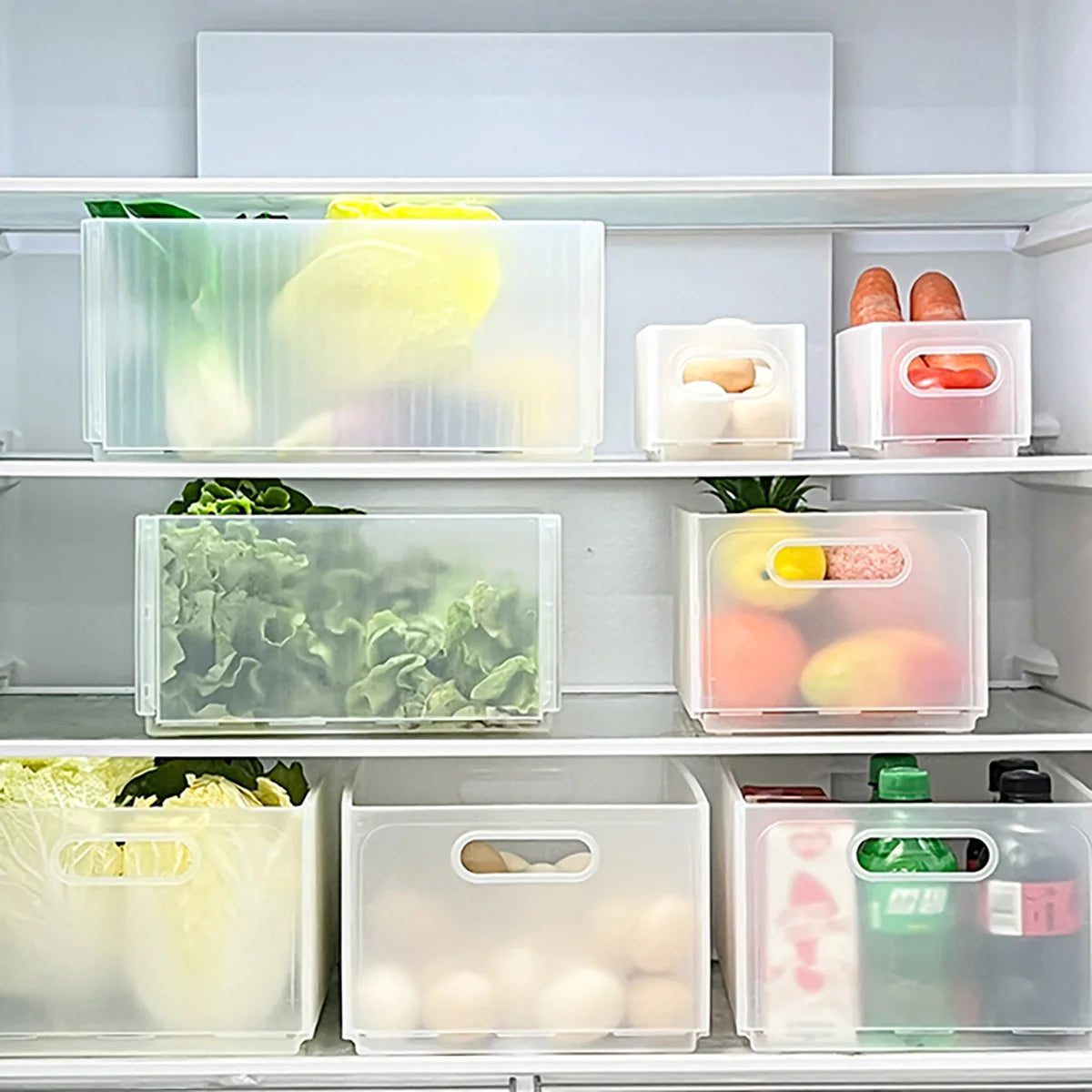 WORTHBUY Folding Fridge Organizer – Pull-Out Fruit & Veggie Box
